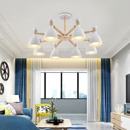 Κρεμαστό φως Nordic Macaron Creative Wood Chandelier