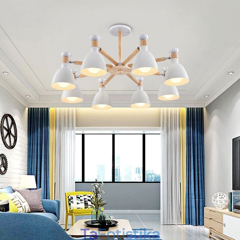 Κρεμαστό φως Nordic Macaron Creative Wood Chandelier