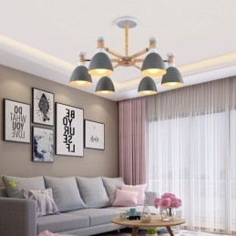 Κρεμαστό φως Nordic Macaron Creative Wood Chandelier