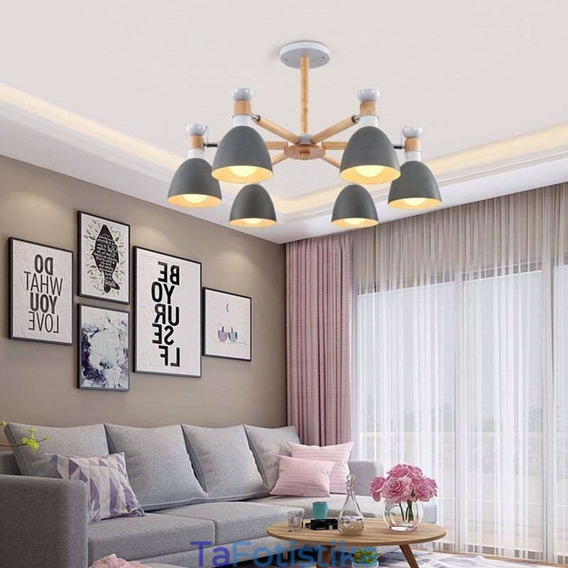Κρεμαστό φως Nordic Macaron Creative Wood Chandelier