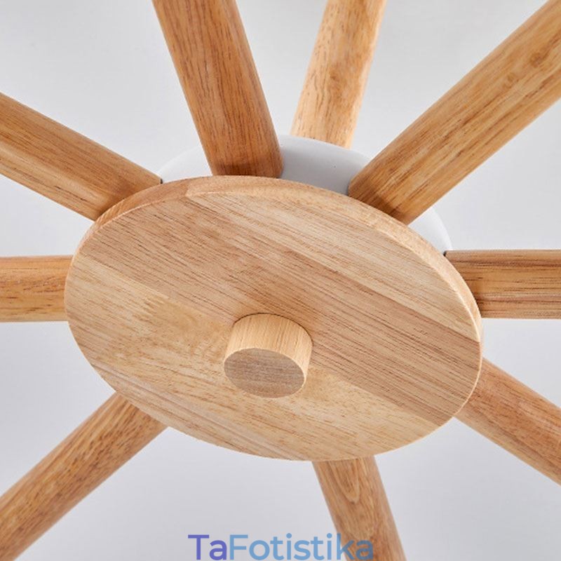 Κρεμαστό φως Nordic Macaron Creative Wood Chandelier