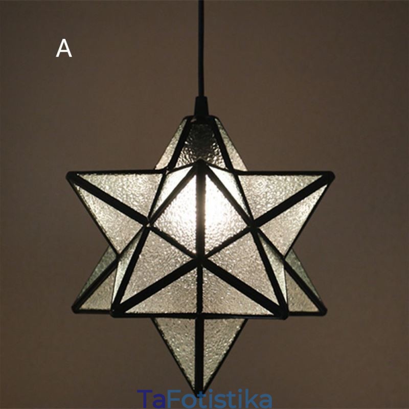 Ευρωπαϊκό κρεμαστό φωτιστικό από βιτρό Creative Star κρεμαστό φωτιστικό
