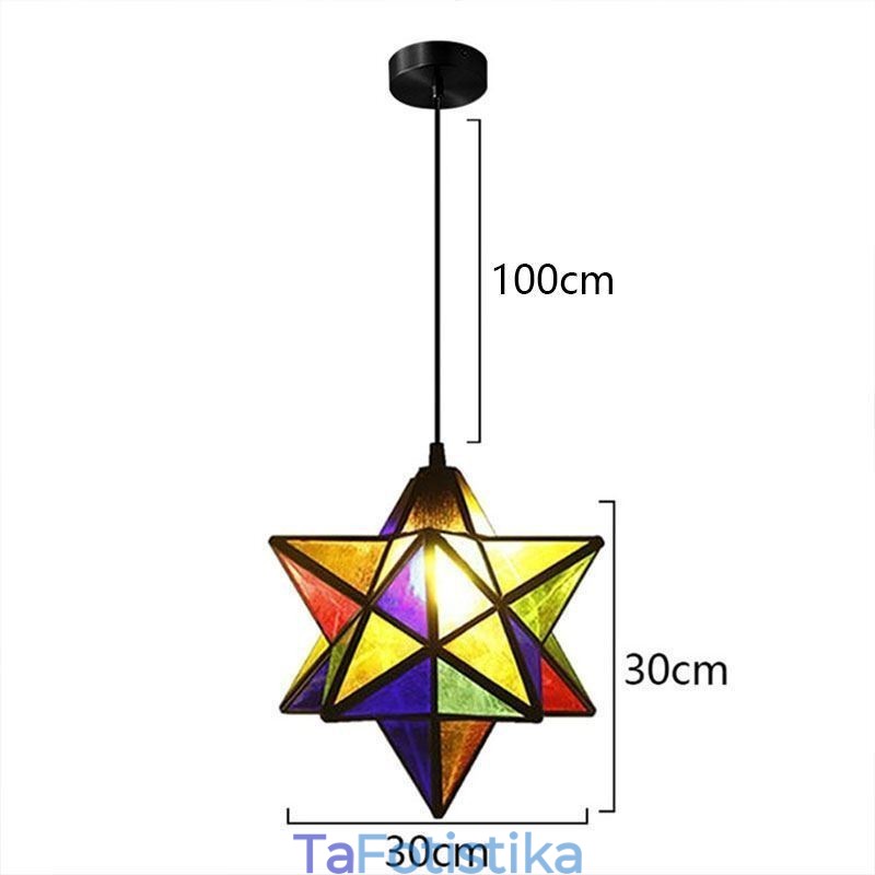 Ευρωπαϊκό κρεμαστό φωτιστικό από βιτρό Creative Star κρεμαστό φωτιστικό