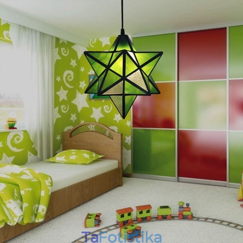 Ευρωπαϊκό κρεμαστό φωτιστικό από βιτρό Creative Star κρεμαστό φωτιστικό