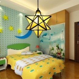 Ευρωπαϊκό κρεμαστό φωτιστικό από βιτρό Creative Star κρεμαστό φωτιστικό