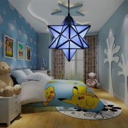 Ευρωπαϊκό κρεμαστό φωτιστικό από βιτρό Creative Star κρεμαστό φωτιστικό