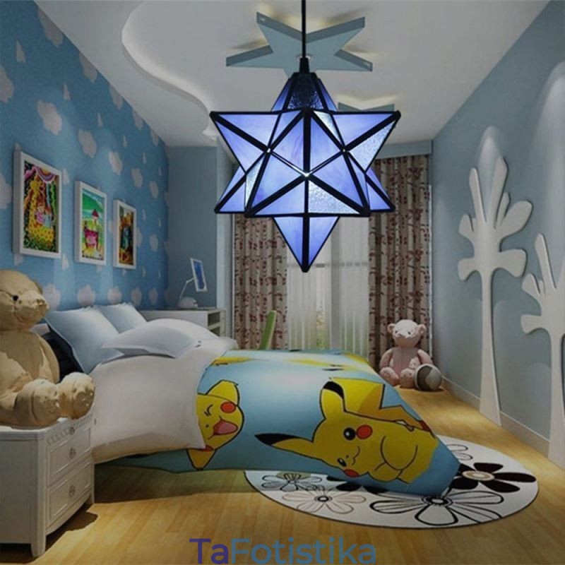 Ευρωπαϊκό κρεμαστό φωτιστικό από βιτρό Creative Star κρεμαστό φωτιστικό