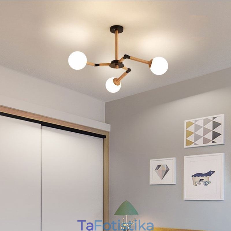 Φωτιστικό Nordic Magic Bean Creative Ξύλινο Φωτιστικό