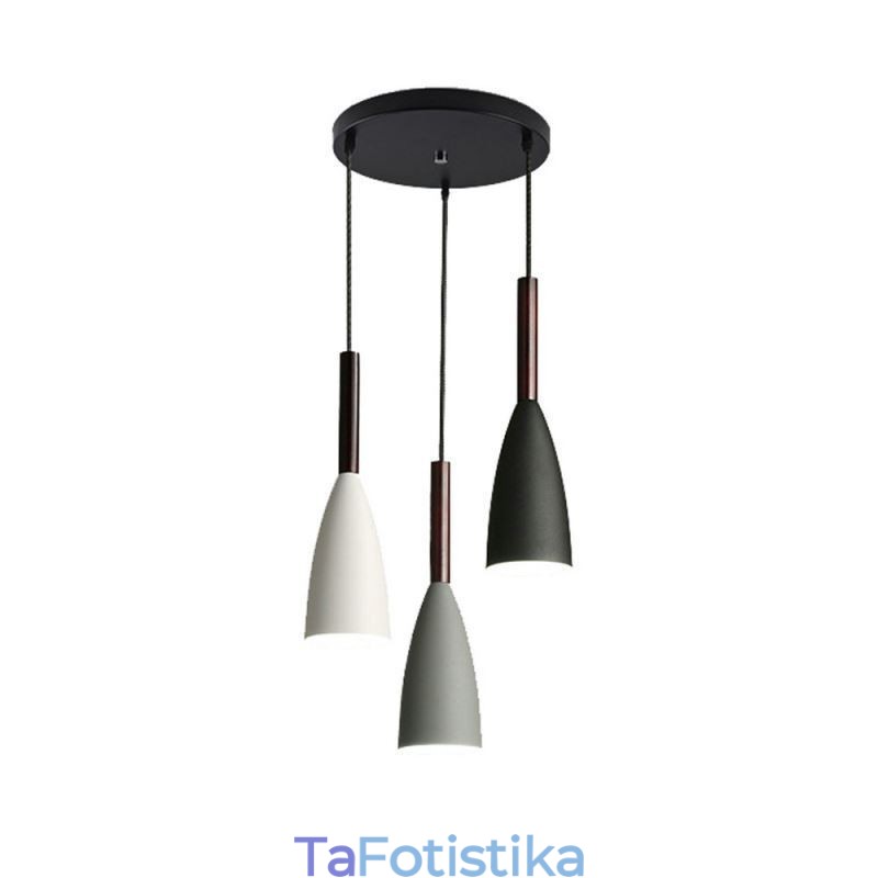 Μοντέρνο απλό κρεμαστό φωτιστικό Tri Lights Creative Art Light Fixture Cafe από αλουμίνιο