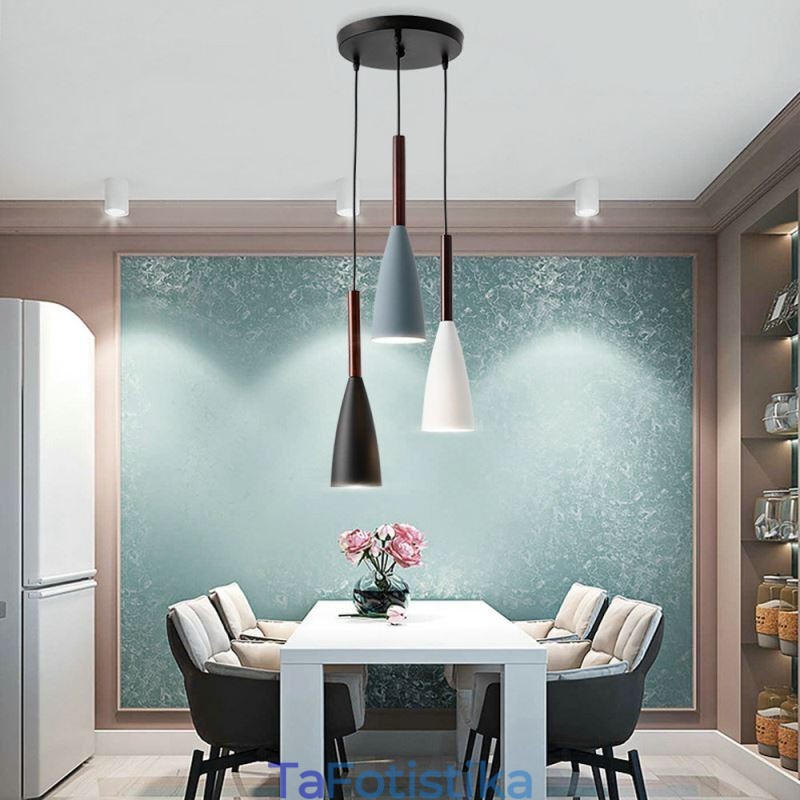 Μοντέρνο απλό κρεμαστό φωτιστικό Tri Lights Creative Art Light Fixture Cafe από αλουμίνιο
