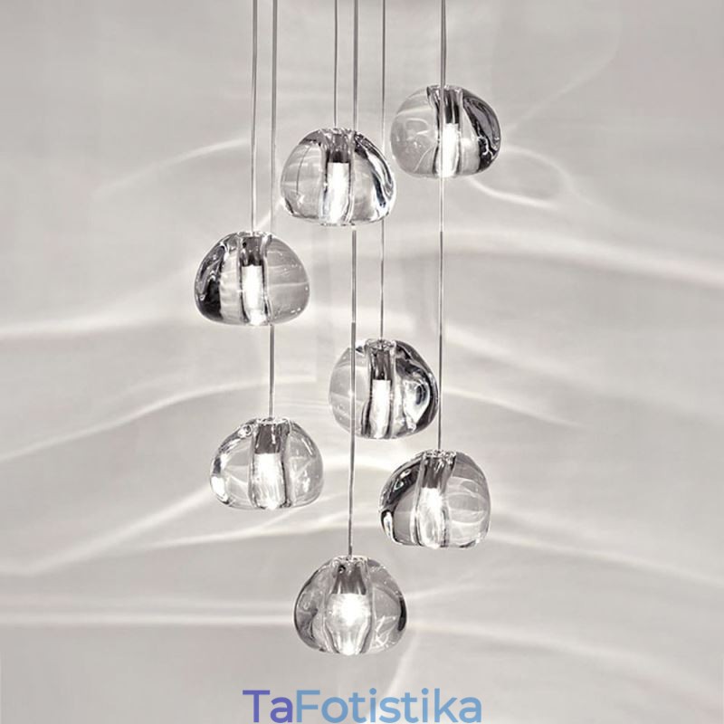 Μοντέρνο Crystal Cluster κρεμαστό φως Μοναδικό κρυστάλλινο φωτιστικό απόχρωση Duplex Σκάλα