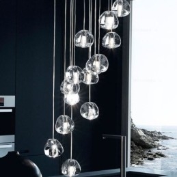 Μοντέρνο Crystal Cluster κρεμαστό φως Μοναδικό κρυστάλλινο φωτιστικό απόχρωση Duplex Σκάλα
