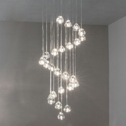 Μοντέρνο Crystal Cluster κρεμαστό φως Μοναδικό κρυστάλλινο φωτιστικό απόχρωση Duplex Σκάλα