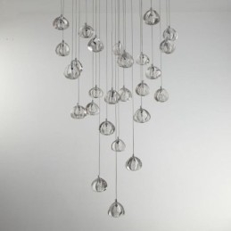 Μοντέρνο Crystal Cluster κρεμαστό φως Μοναδικό κρυστάλλινο φωτιστικό απόχρωση Duplex Σκάλα