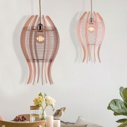 Φωτιστικό κρεμαστό ψάρι DIY Nordic Wood Fish