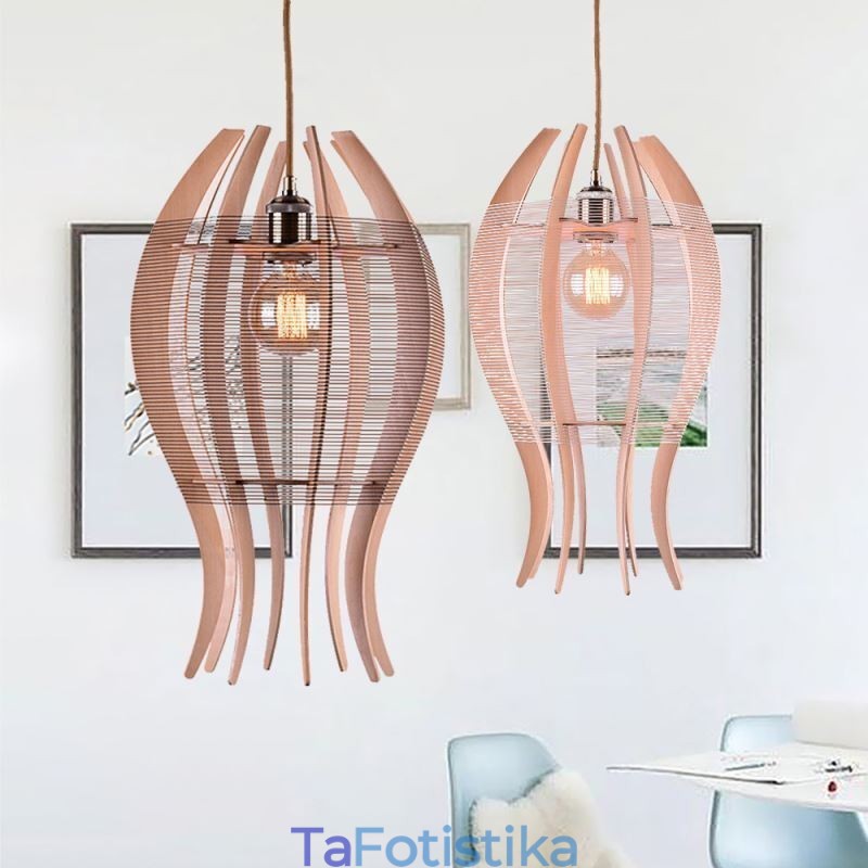 Φωτιστικό κρεμαστό ψάρι DIY Nordic Wood Fish