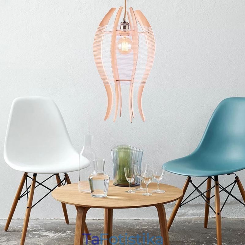 Φωτιστικό κρεμαστό ψάρι DIY Nordic Wood Fish