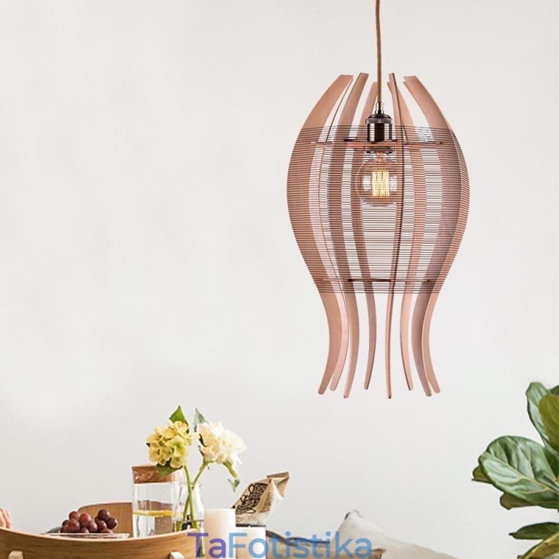 Φωτιστικό κρεμαστό ψάρι DIY Nordic Wood Fish