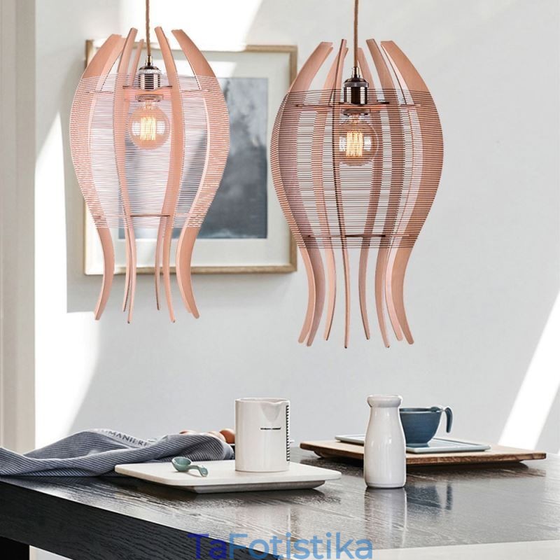 Φωτιστικό κρεμαστό ψάρι DIY Nordic Wood Fish