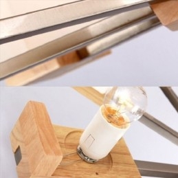 Πολυέλαιος αμπαζούρ με κρεμαστό ξύλο Nordic Wood Light Glass