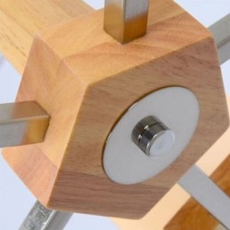 Πολυέλαιος αμπαζούρ με κρεμαστό ξύλο Nordic Wood Light Glass