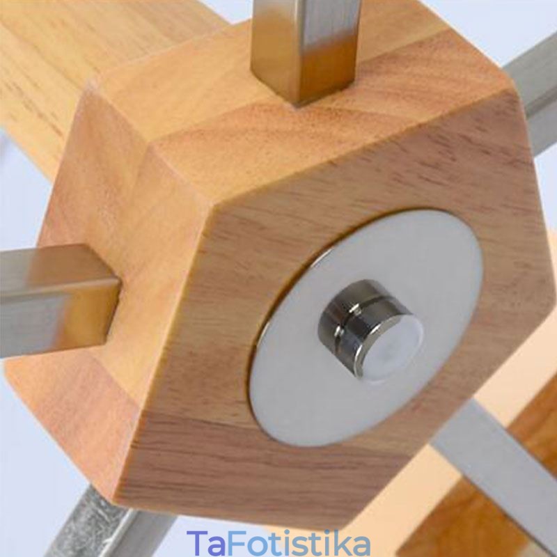Πολυέλαιος αμπαζούρ με κρεμαστό ξύλο Nordic Wood Light Glass