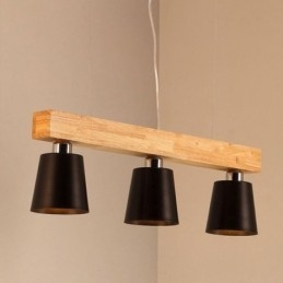 Πολυέλαιος Nordic Wood Μοναδικό ίσιο κρεμαστό φως Cafe