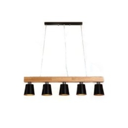 Πολυέλαιος Nordic Wood Μοναδικό ίσιο κρεμαστό φως Cafe