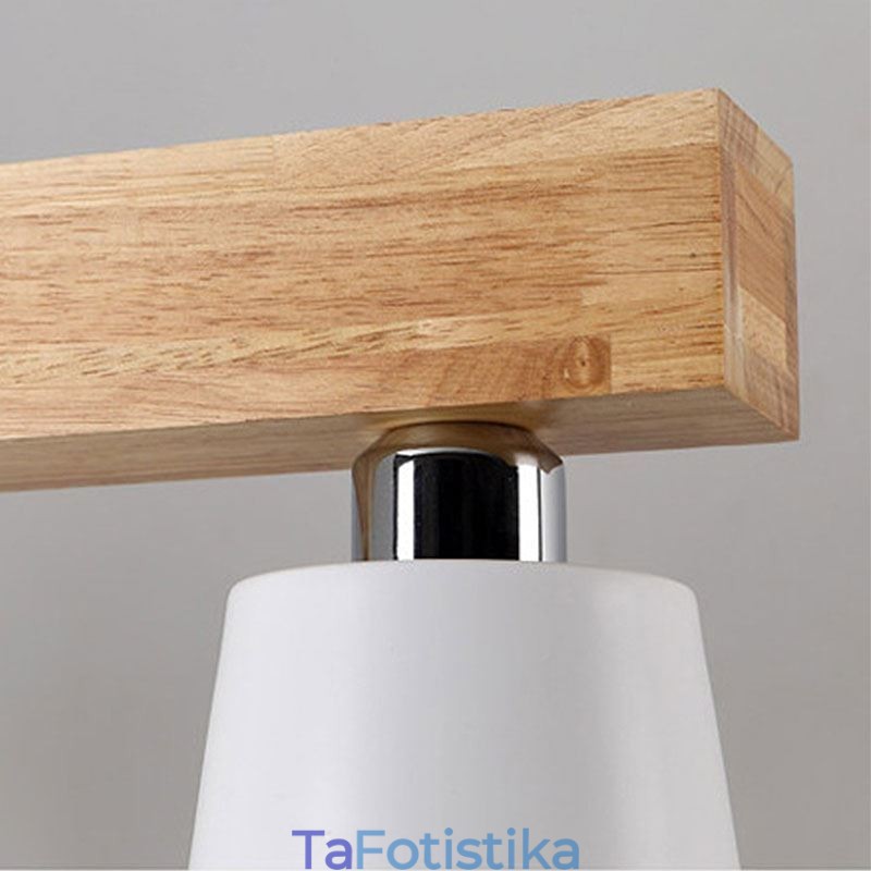 Πολυέλαιος Nordic Wood Μοναδικό ίσιο κρεμαστό φως Cafe