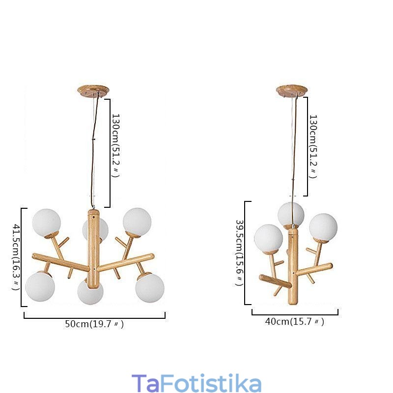 Nordic Creative Ξύλινο κρεμαστό φως