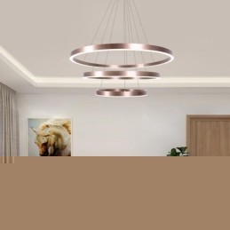 Κρεμαστό Φωτιστικό Σχέδιο Χειροτεχνίας 3 Δαχτυλιδιών Φωτιστικό 80+60+40εκ