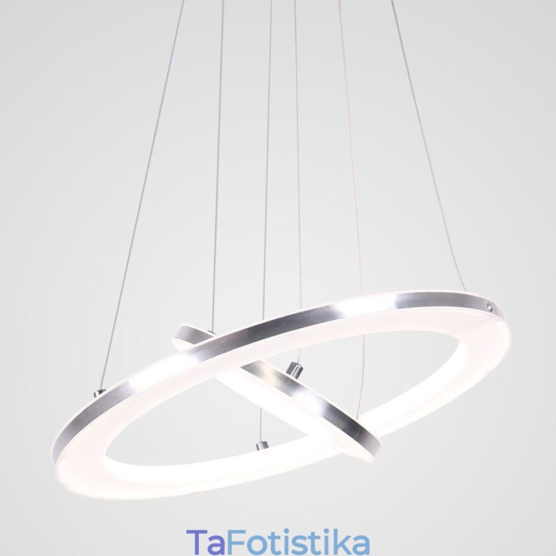 Μοντέρνο Κρεμαστό Φωτιστικό Ακρυλικό 2 Δαχτυλιδιών Φωτιστικό 40+20εκ