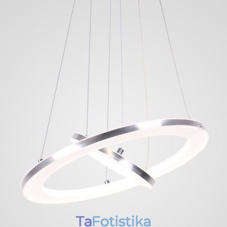 Μοντέρνο Κρεμαστό Φωτιστικό Ακρυλικό 2 Δαχτυλιδιών Φωτιστικό 40+20εκ