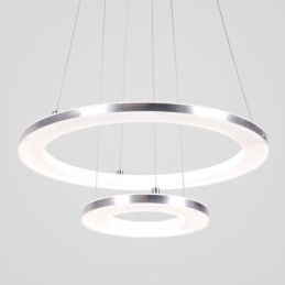 Μοντέρνο Κρεμαστό Φωτιστικό Ακρυλικό 2 Δαχτυλιδιών Φωτιστικό 40+20εκ