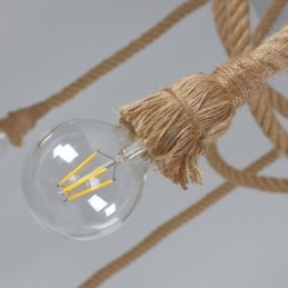Ρετρό στυλ 6 10 κεφαλές κρεμαστό φως κάνναβης σχοινί πολυέλαιος Vintage φωτιστικό οροφής