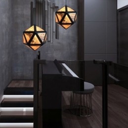 Γεωμετρικό κρεμαστό φως σε σχήμα διαμαντιού 3D ημιδιαφανές σχέδιο
