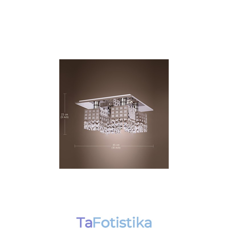 Πολυέλαιος Μοντέρνο Κρυστάλλινο Ανοξείδωτο Living 4 Φωτιστικά