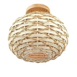 Αμπαζούρ με ύφασμα ξύλου Pumpkin Flush Mount Paper Rope Rattan