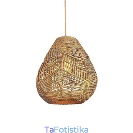 Nordic Retro Φωτιστικό Οροφής Φυσικό Χάρτινο Χειροποίητο Αμπαζούρ με σχοινί Nordic Retro Φωτιστικό Οροφής Φυσικό Χάρτινο Χειροποίητο Αμπαζούρ με σχοινί
