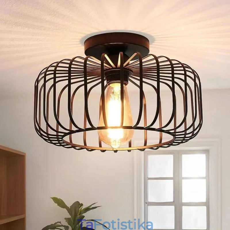 Φωτιστικό οροφής Simple Flush Mount Iron Bird Cage