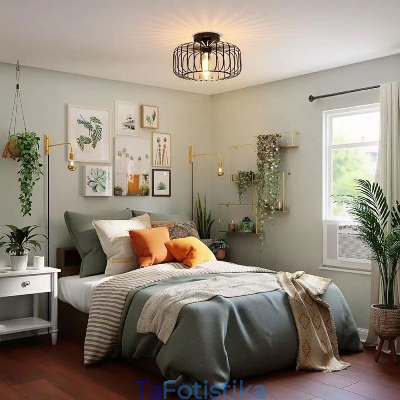 Φωτιστικό οροφής Simple Flush Mount Iron Bird Cage