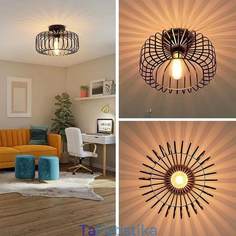 Φωτιστικό οροφής Simple Flush Mount Iron Bird Cage