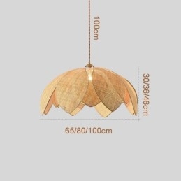Rattan Lotus Κρεμαστό Φωτιστικό Cafe Retro Rattan Art Φωτιστικό Οροφής
