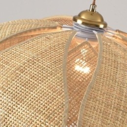 Rattan Lotus Κρεμαστό Φωτιστικό Cafe Retro Rattan Art Φωτιστικό Οροφής