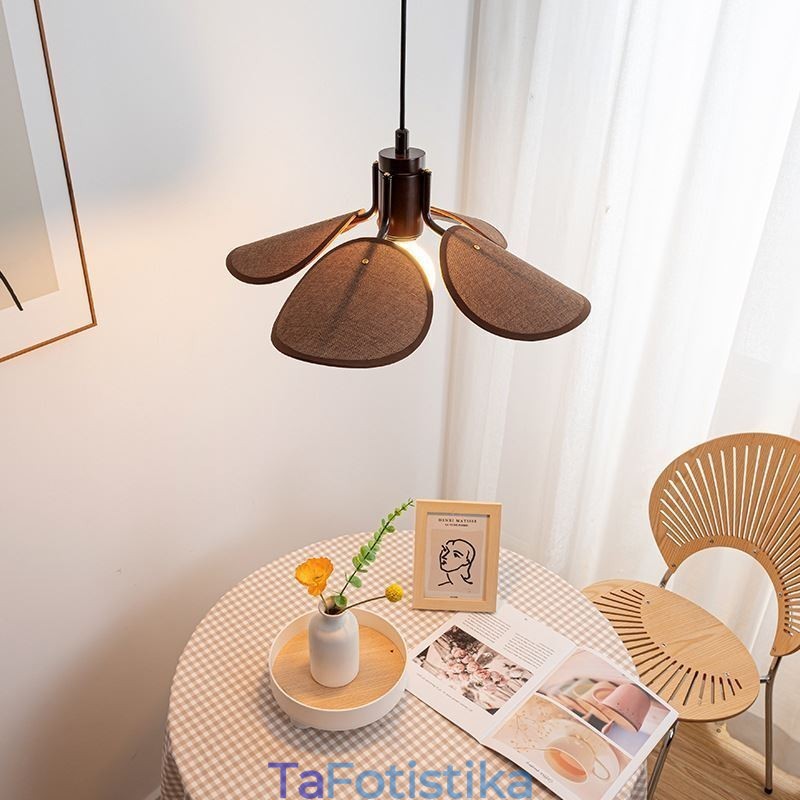Nordic κρεμαστό φωτιστικό Wabi Sabi Style Fabric αμπαζούρ Διακοσμητικό φωτιστικό οροφής