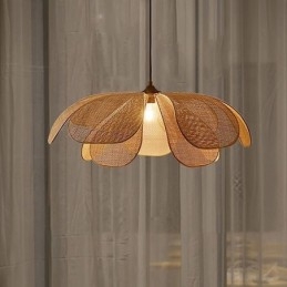 Κρεμαστό Φωτιστικό Rattan Πέταλο Χειροποίητο Φωτιστικό Οροφής Wabi Sabi Style Rattan