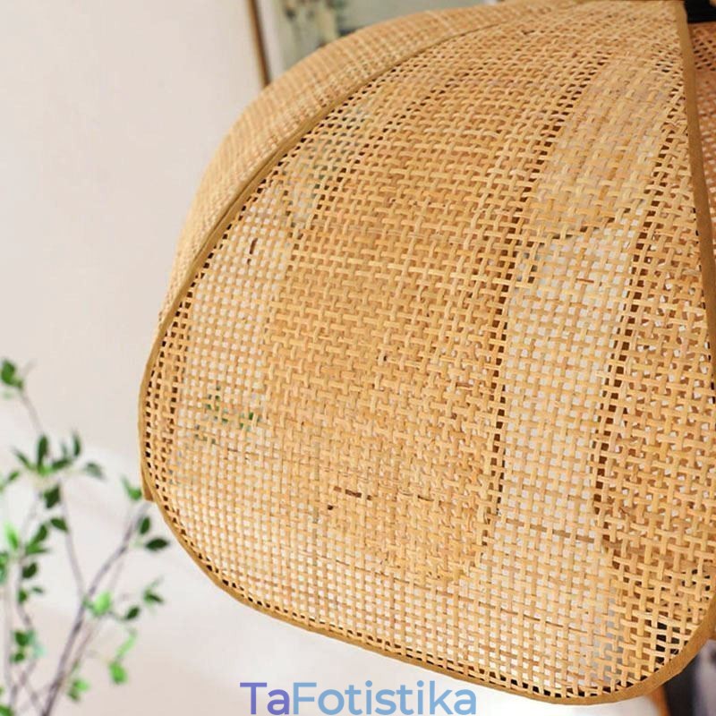 Κρεμαστό Φωτιστικό Rattan Πέταλο Χειροποίητο Φωτιστικό Οροφής Wabi Sabi Style Rattan