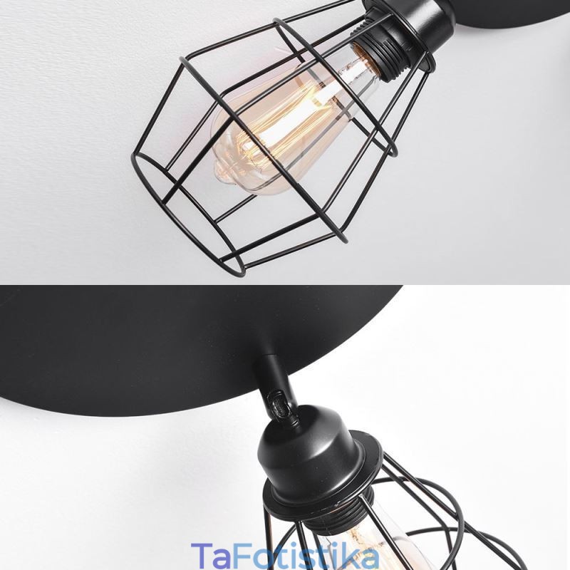 Φωτιστικό οροφής Industrial Flush Mount 3 ελαφρύ μεταλλικό φωτιστικό οροφής κλουβιού