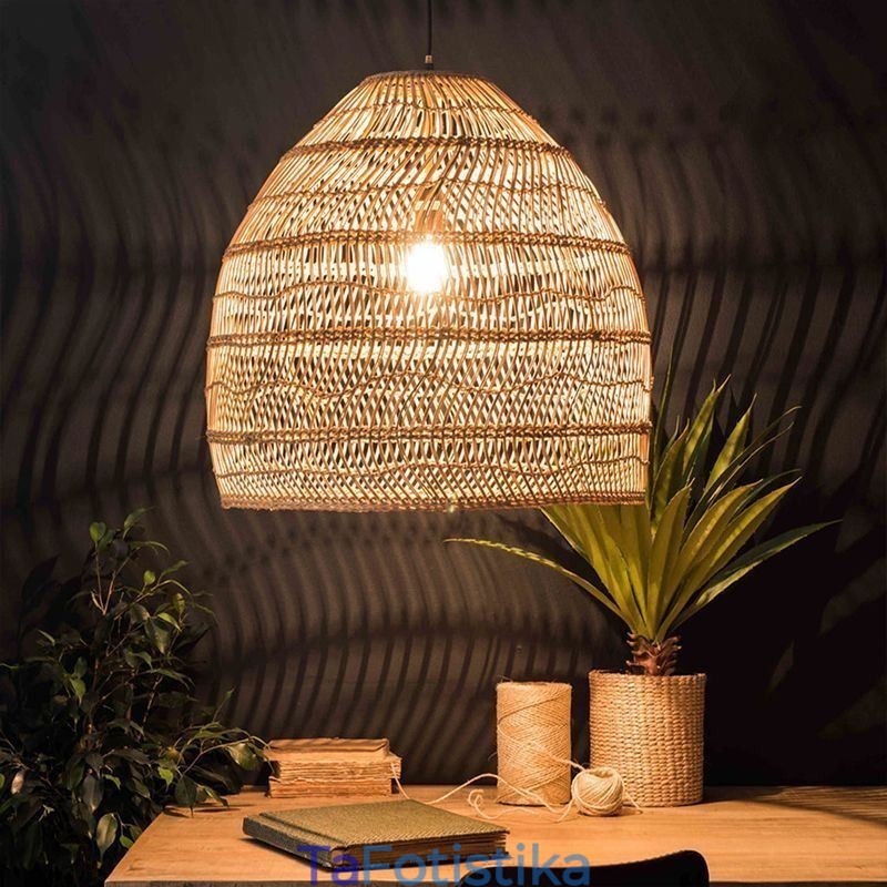 Χειροποίητο μενταγιόν ελαφρύ Rattan Κρεμαστό ελαφρύ αγροικία