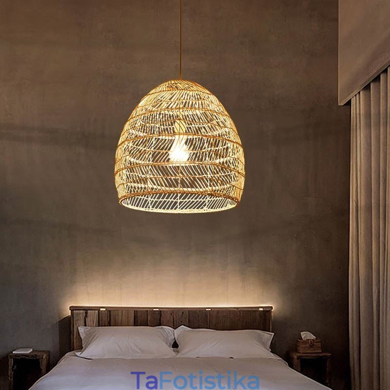 Χειροποίητο μενταγιόν ελαφρύ Rattan Κρεμαστό ελαφρύ αγροικία